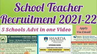 School Teacher Recruitment || Principal PRT PGT TGT
