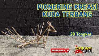 PIONERING KUDA TERBANG|| PIONERING PRAMUKA|| PIONERING KREASI HEWAN || Tutorial miniatur pionering⚜️