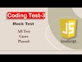 CODING TEST 3 | Mock Tests CODING TEST 3 In JavaScript | All coding Tests | ccbp Nxtwave