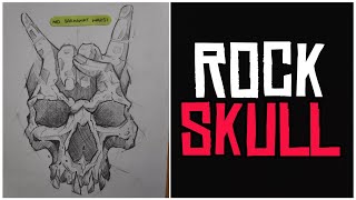 How to Draw Badass Skull • Rock Skull Drawing with Pencils