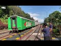 kereta api rela berhenti garahan menurunkan dan menaikkan rombongan railfans trip ka pandanwangi