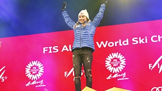 Mikaela Shiffrin • St. Moritz World Champs Slalom Gold Medal Ceremony • 2017 [HD]