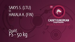 Qual. FS - 50 kg: A. HAKALA (FIN) df. S. SAKYS (LTU), 4-3