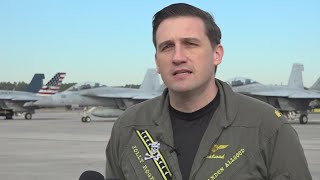 Navy's F/A-18 pilots rehearsing at NAS Jax for flyer for former President Jimmy Carter's funeral