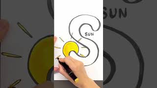 Draw the letter “S" - Sun ☀️ #drawing #draw #abc