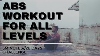 5 MINS. HOME ABS WORKOUT 🔥🔥(WITHOUT EQUIPMENT)