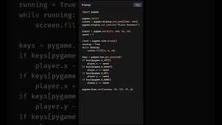 Pygame - Moving a player | Character Movement || Pygame python tutorial #python #pygame