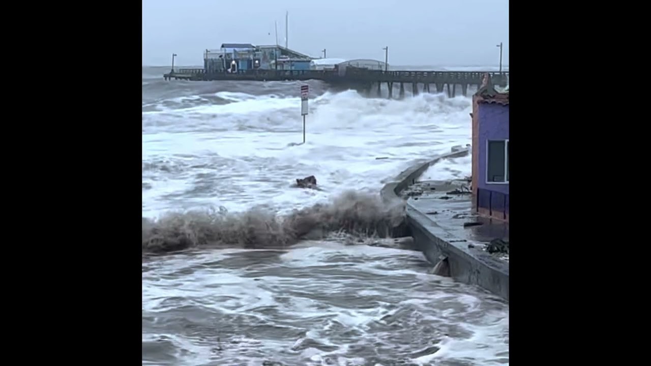 Capitola Wharf Vs Bomb Cyclone - YouTube