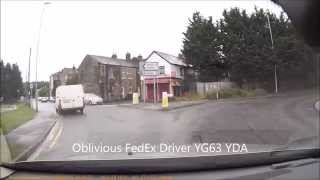 FedEx van nearly ignores roundabout and nearly hits me