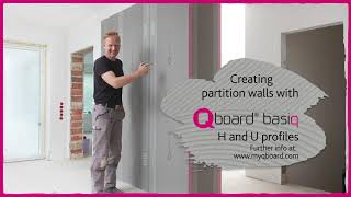 Creating partition walls with Qboard basiq, H- and U-profiles