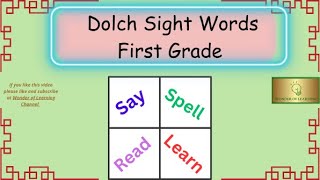 Dolch Sight Words First Grade