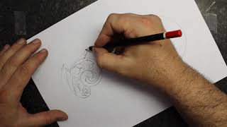 How to draw scroll designs: Leaf sheaths