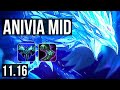 ANIVIA vs LEBLANC (MID) | 7/0/6, Rank 4 Anivia, Godlike | NA Challenger | v11.16