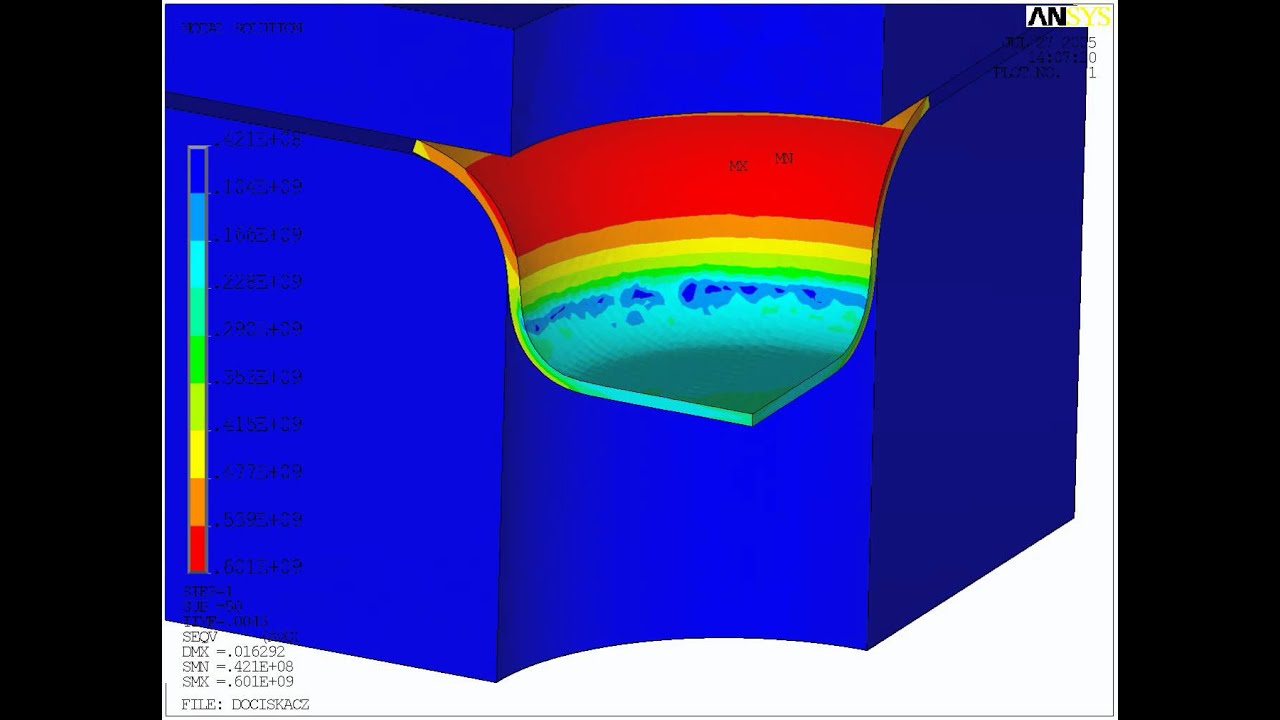 Deep Drawing Simulation With Blankholder Ansys Ls Dyna Youtube