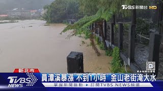 颱風暴雨襲金山 市區成「黃河」 水淹逾150cm｜TVBS新聞 @TVBSNEWS01