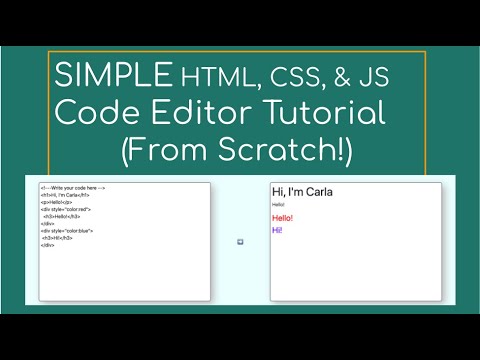 HTML, CSS, JS "Try It Yourself" Code Editor From Scratch Tutorial - YouTube