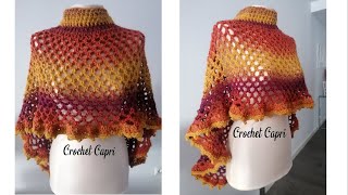 PONCHO O CAPA CIRCULAR A CROCHET #crochet #poncho