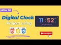 Create Digital Clock Using HTML CSS & JavaScript | Display Time Using JavaScript #digital #clock