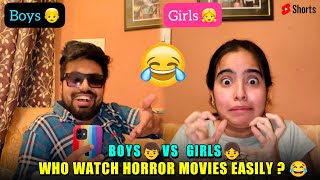 Girls 👧 vs Boys 👦 - Who likes horror movies 🎥 ? 😂 #dushyantkukreja #shorts