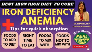Best Iron Rich Diet to Cure Anemia | Treat Iron Deficiency Anemia with Best Foods Naturally #anemia