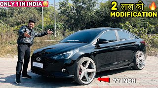 BLACK Verna ❤️😱इस Car का तो रुतबा ही अलग हे🔥 Z BLACK Verna Full Modified 18inch Alloy Wheels