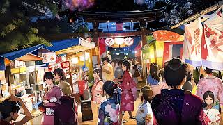 「田舎の夏祭り」盆踊り・花火・お祭り・虫の声・ASMR・作業用・BGM・睡眠導入・眠り