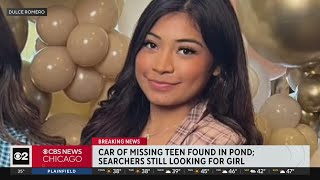 Car of missing teen found in pond; searchers still looking for girl