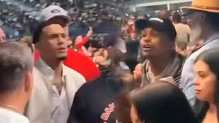 DAVID BENAVIDEZ & JERMALL CHARLO GET INTO IT! BOTH EXCHANGE WORDS AT SPENCE FIGHT RINGSIDE
