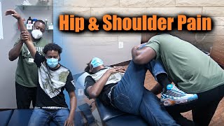 Hip and Shoulder Pain. STRETCHES & CHIROPRACTIC ADJUSTMENTS.