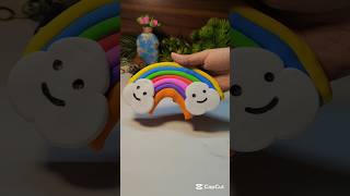 Rainbow Making With Clay🌈🍂 #shorts #clay #diy #craft #keychain #ytshorts #brunomars #trending