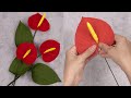 How to make anthurium flowers with crepe paper/ Paper Flower /handmade paper flowers