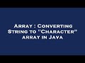 Array : Converting String to 