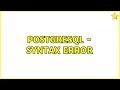 PostgreSQL - syntax error (2 Solutions!!)