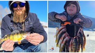 Ice Fishing For Perch With My Son!