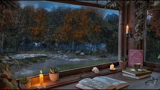 Cozy Riverside Study Room 🌿- Daytime Rain and Thunder Sounds for Focus and Relaxation