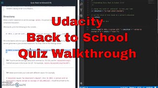 Udacity - Back to School Quiz Walkthrough - JavaScript