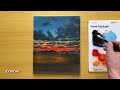 how to paint a sunset cityscape acrylic painting step by step