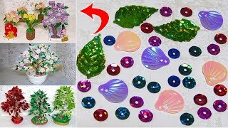 10 + ideas of crafts from sequins. Make a gift with your own hands. Weaving flowers and trees.