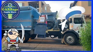 Roman and Gracey Follow Recycle Trucks And Meet Blippi and SpongeBob SquarePants