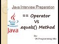Difference between == Operator and  equals() Method in Java