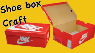 Empty shoebox craft idea - waste shoebox craft idea / craft using waste shoe cardboard box