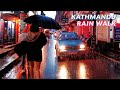 Walking in the Rain, Thamel, Kathmandu | Travel Nepal 4K | ASMR Binaural Rain Sounds for Deep Sleep