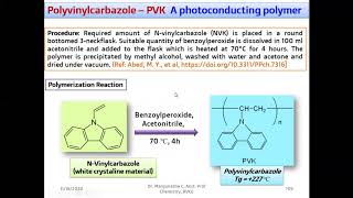 Photoconducting polymer: Polyvinylcarbazole