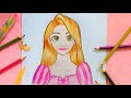 How to Draw Rapunzel from Tangled | Disney |  RAPUNZEL Drawing Easy Step-by-step | Farjana Drawing