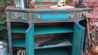 How I turned a cabinet into a #bohemian cabinet using #diypaint