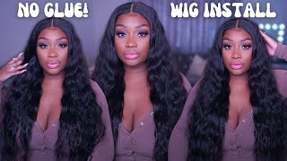 NO TAPE!  NO GLUE!  NO SPRAY! 200% Density Body Wave Wig Install ft WigFever Hair