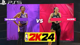 WNBA 2K24 - L.A. SPARKS vs LAS VEGAS ACES PS5 ULTRA REALISTIC GRAPHICS PLAYTHROUGH | @fullgameclips