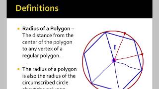 Unit 11.2 - Instructional Video - Area of Regular Polygons