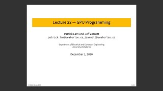 ECE 459 Lecture 21: Writing a CUDA Kernel