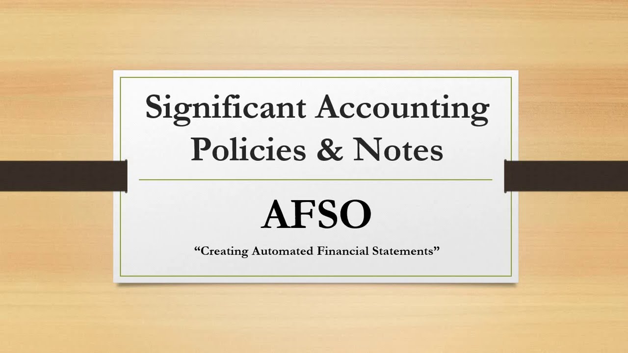 Significant Accounting Policies & Notes To Accounts - YouTube